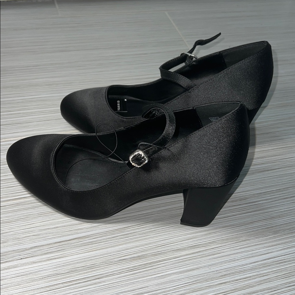 Torrid Black Satin Mary Jane Heels